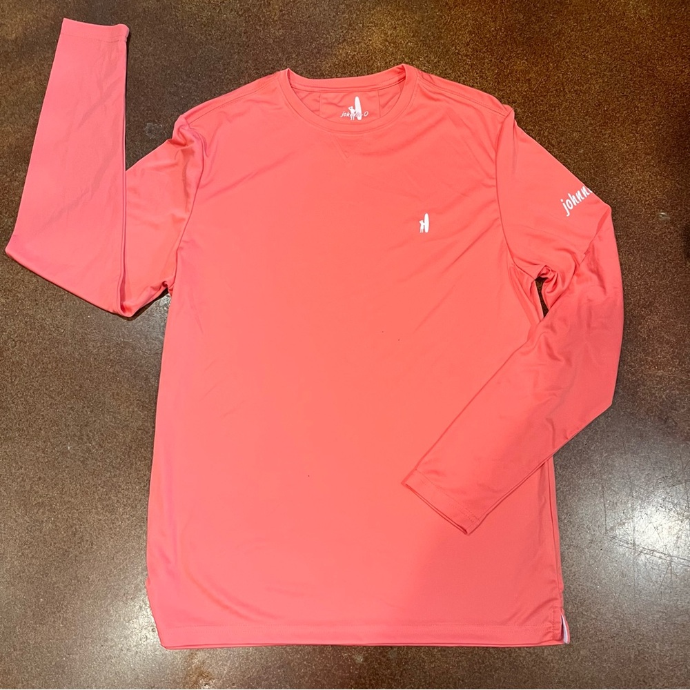 johnnie-O Coral Pink Long-Sleeve Performance Tee